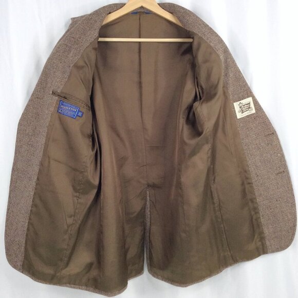 Vintage 70s Pendleton Wool Blazer Mens 42L Suede Shoulder Elbow Patches Western - Picture 3 of 11